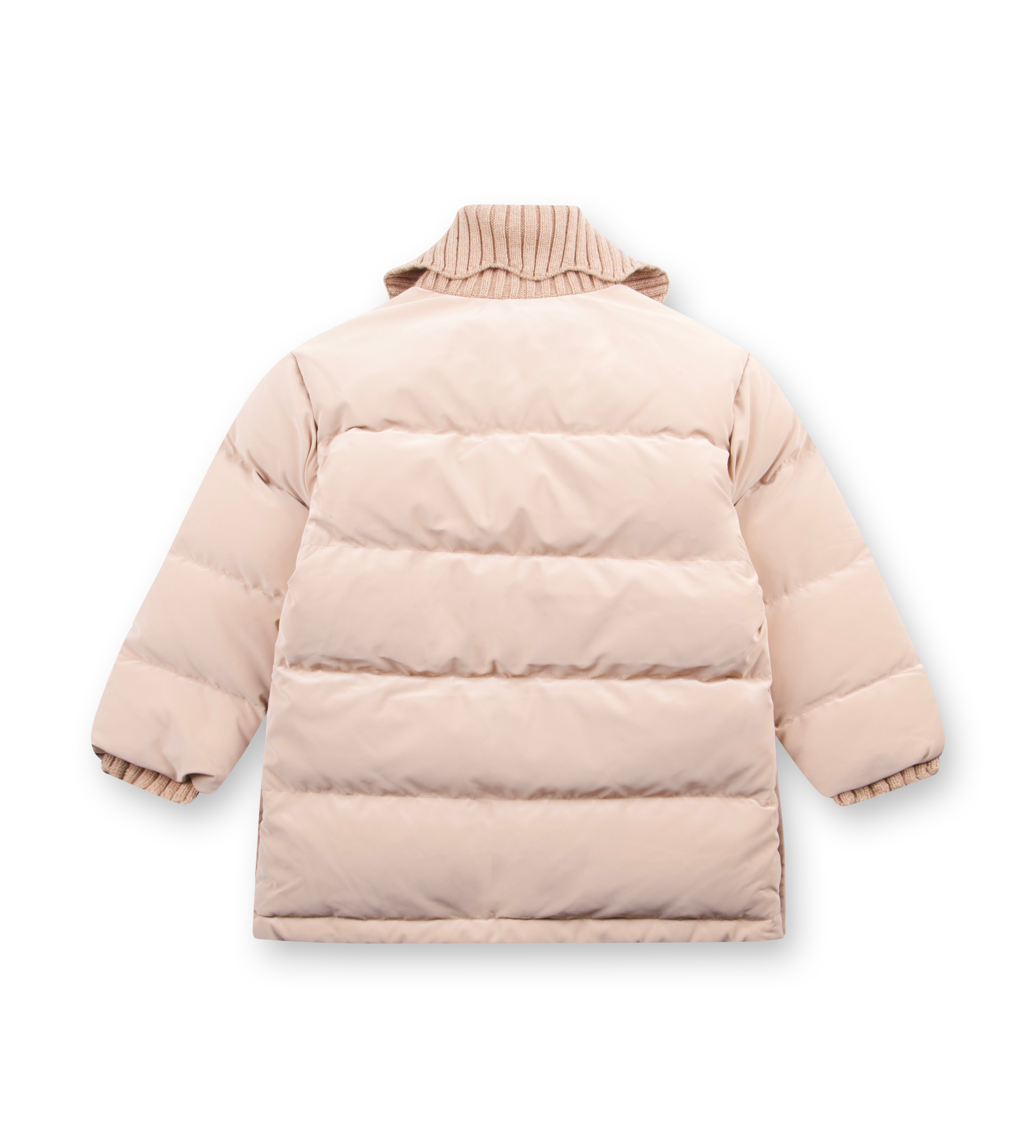 Chloé Logo Patch Tech Down Jacket in Beige (Kids)