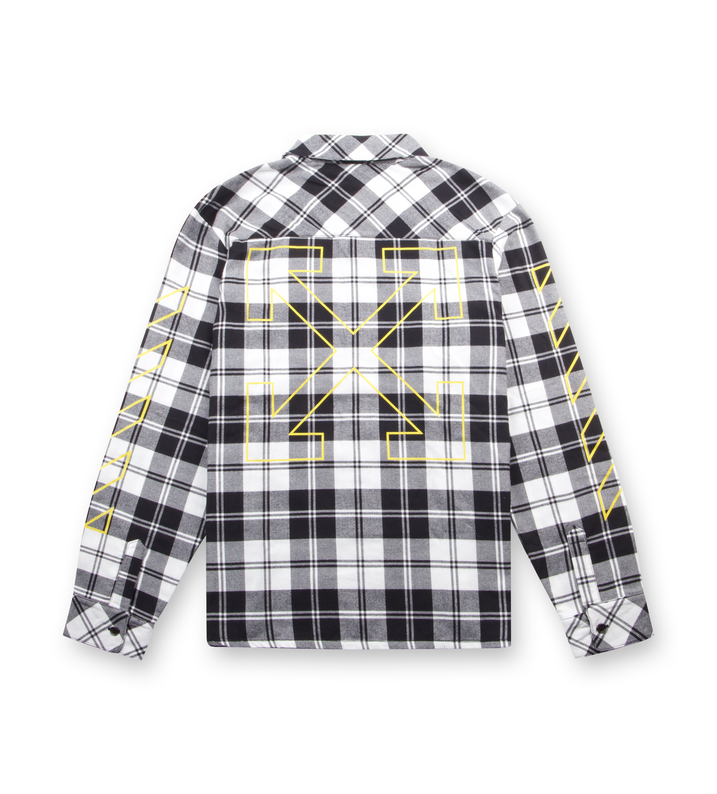 Off-White Diagonal Flannel Shirt in Black & White (Kids)