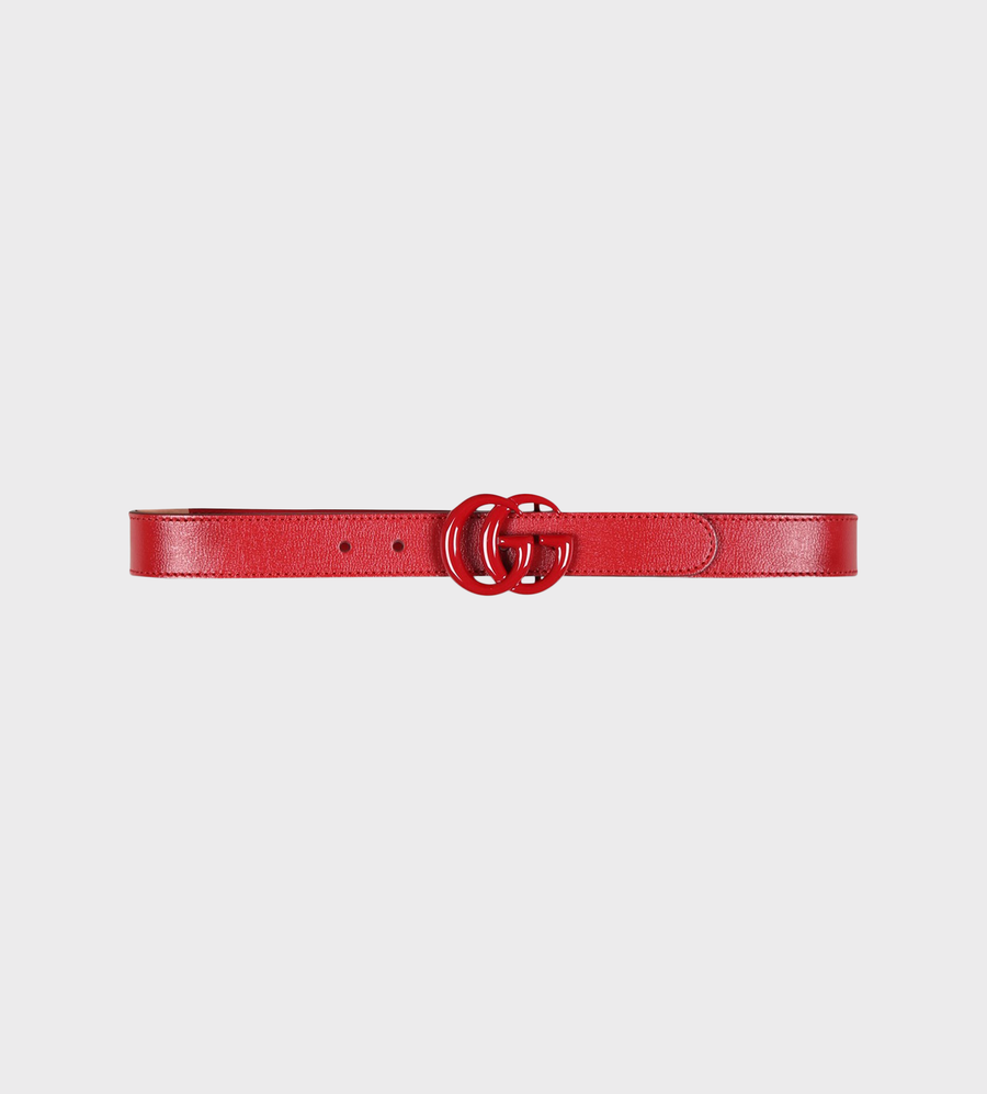 Double G Leather Belt Red