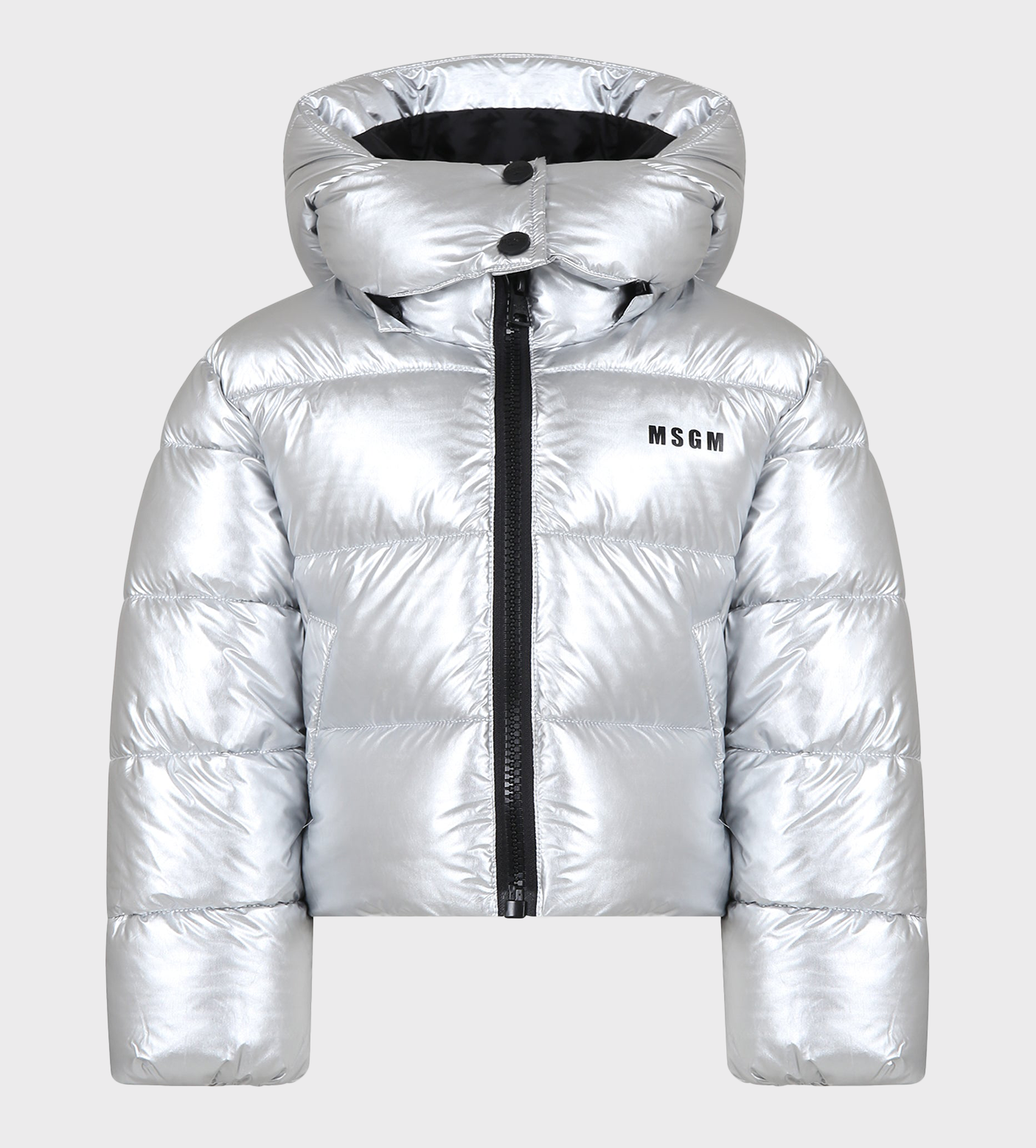 Star Hooded Winter Jacket Silver