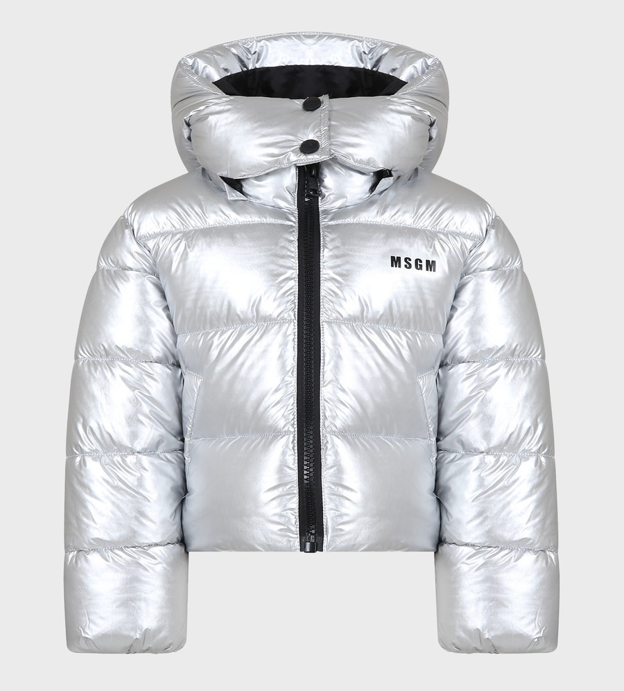 Star Hooded Winter Jacket Silver