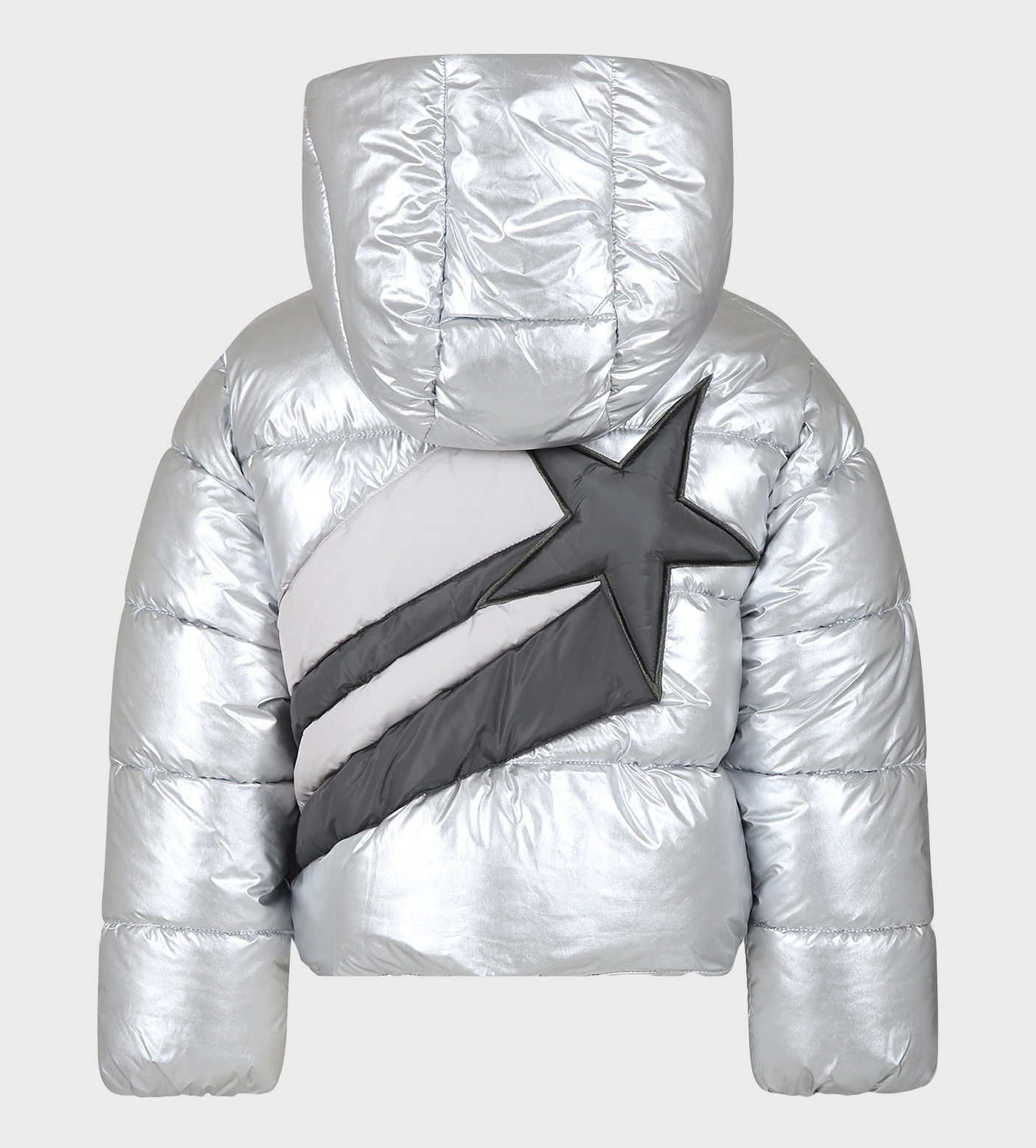 Star Hooded Winter Jacket Silver