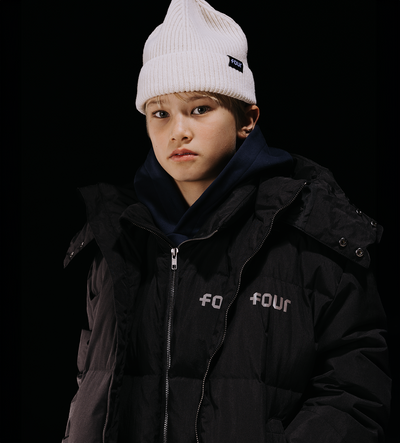 FOUR Logo puffer zwart
