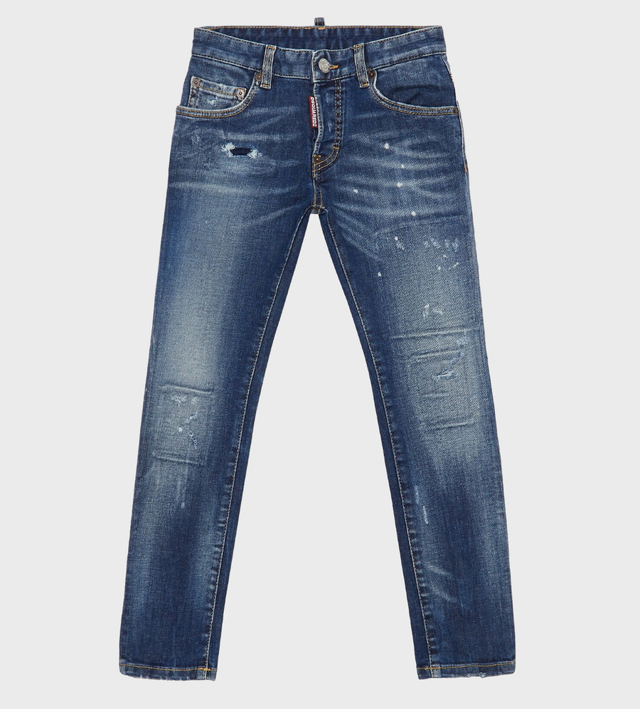 Graphic-Print Straight-leg Jeans Blue