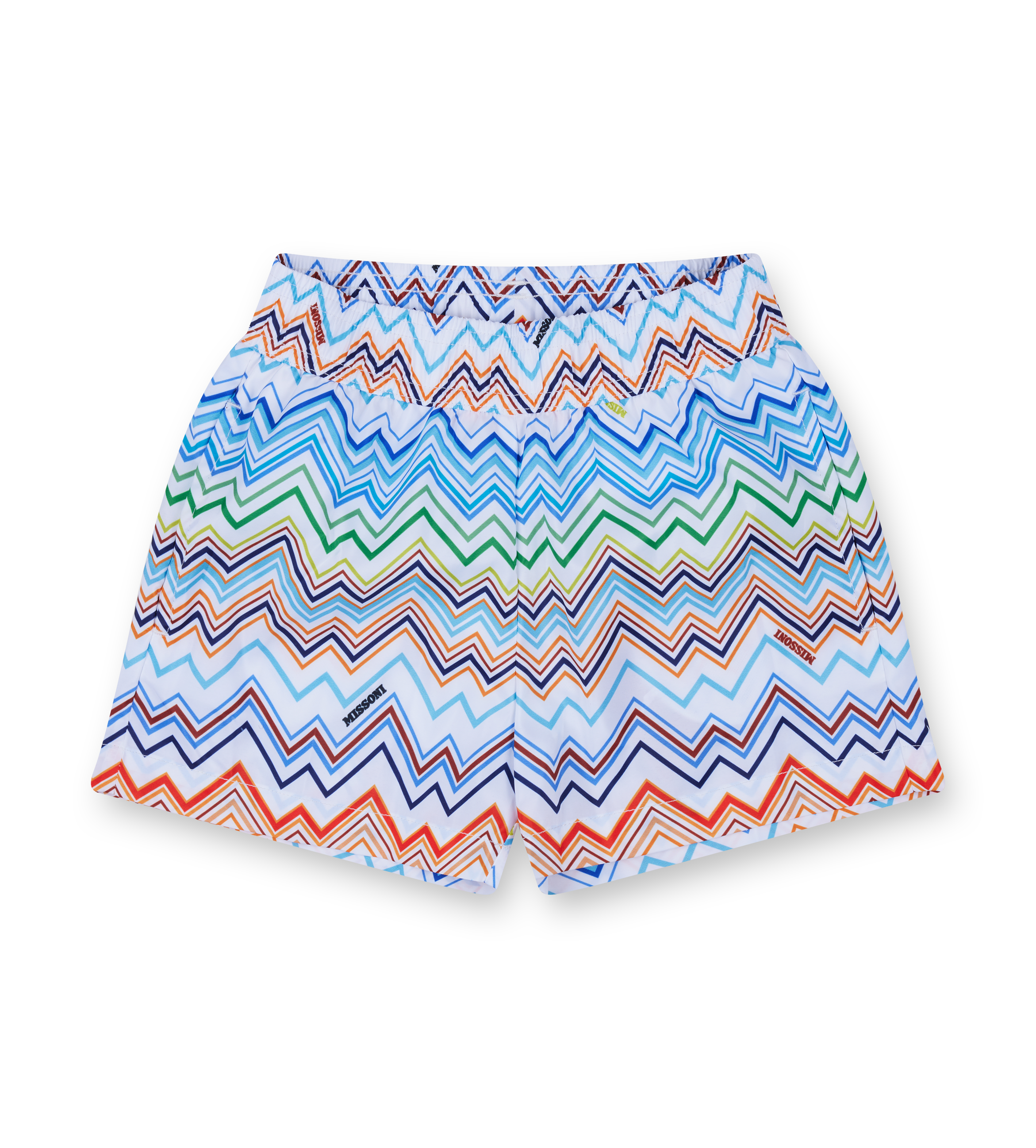 Missoni Kids Zigzag Swim Shorts in White