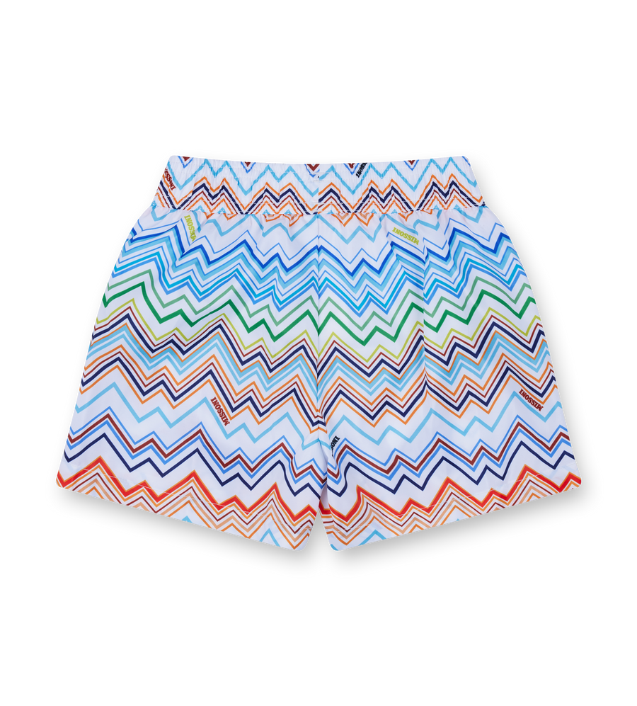 Missoni Kids Zigzag Swim Shorts in White