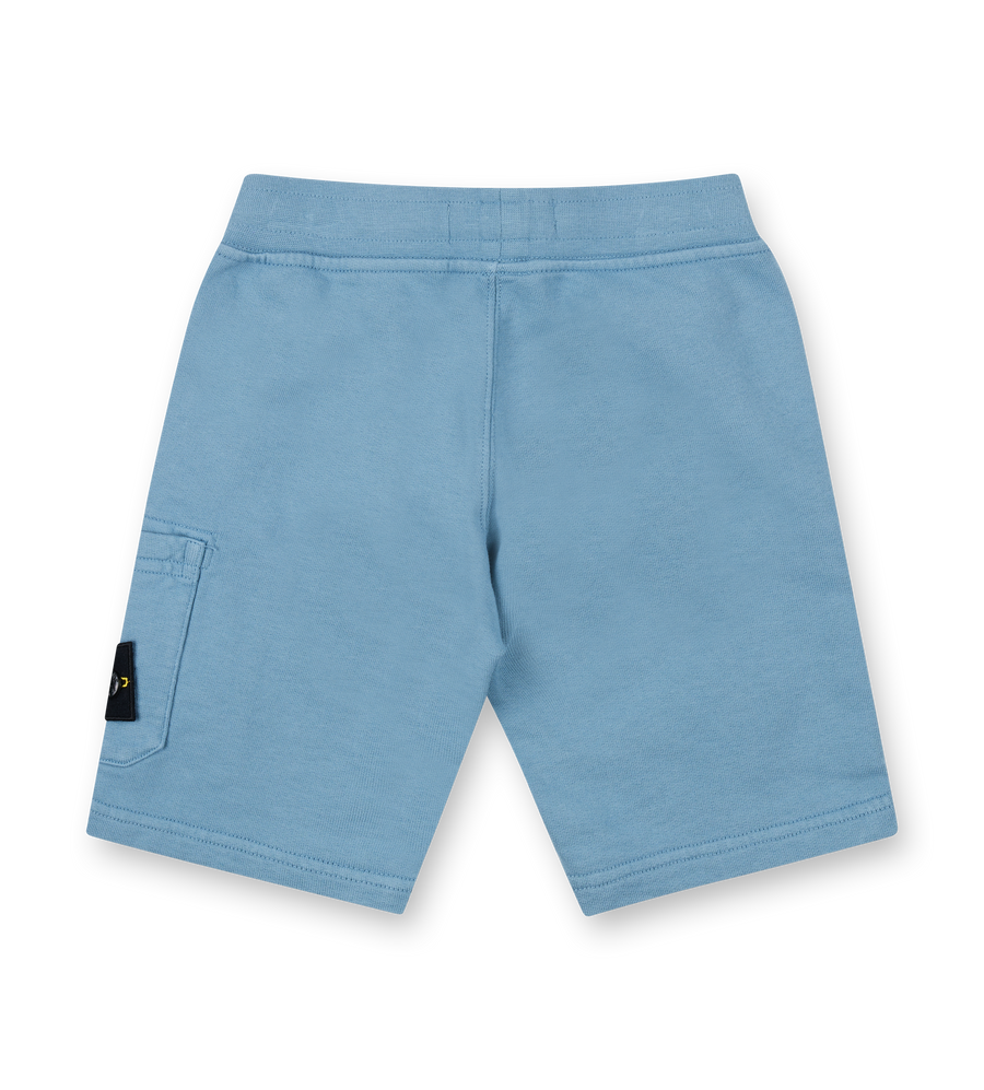 Stone Island Organic Cotton Fleece Jogger Shorts - Powder Blue (Kids)