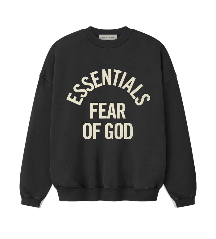 Kids Campus 90s Crewneck Sweatshirt in Faded Black