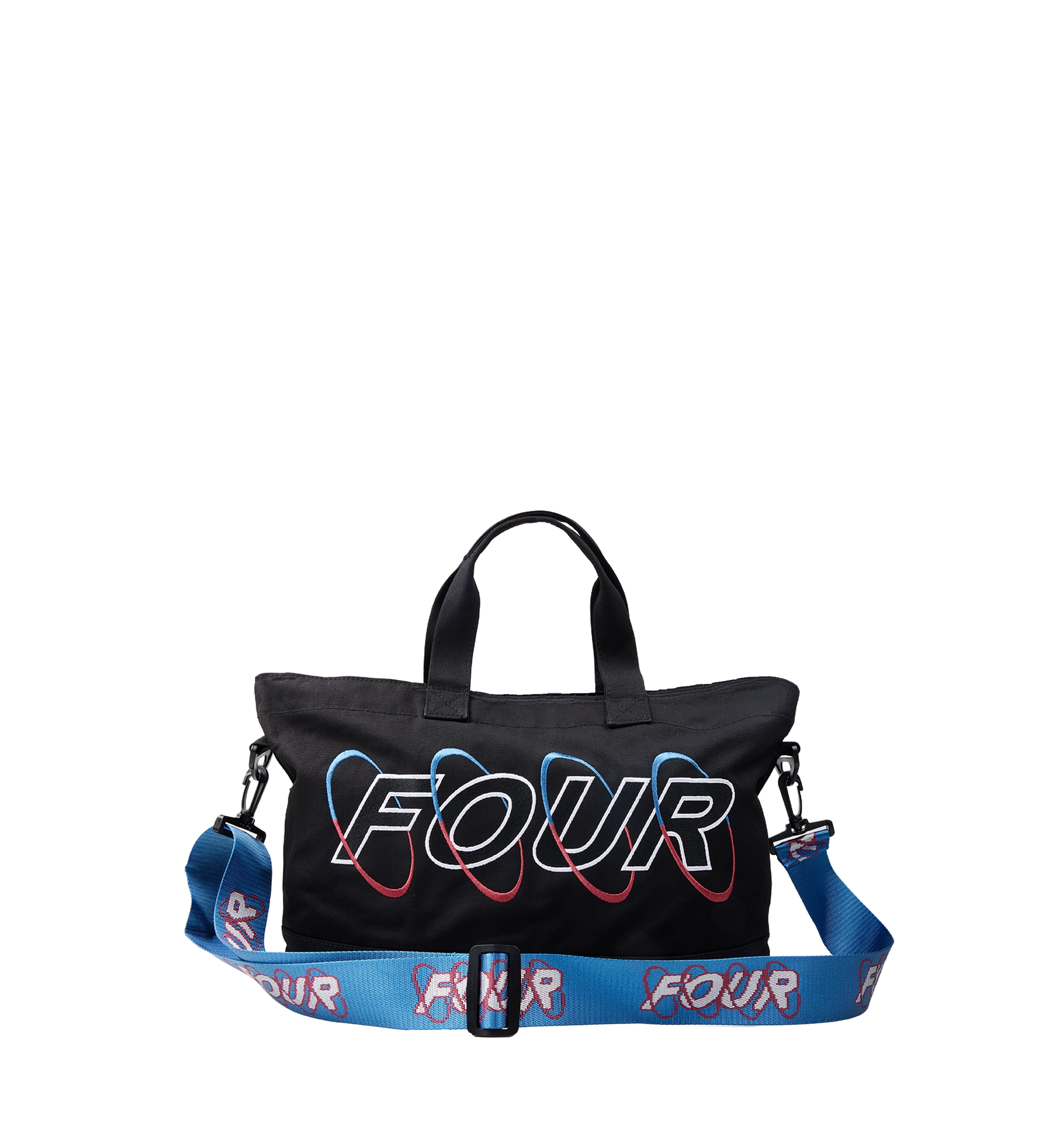 Circles Embroidery Shopper Lapis Blue