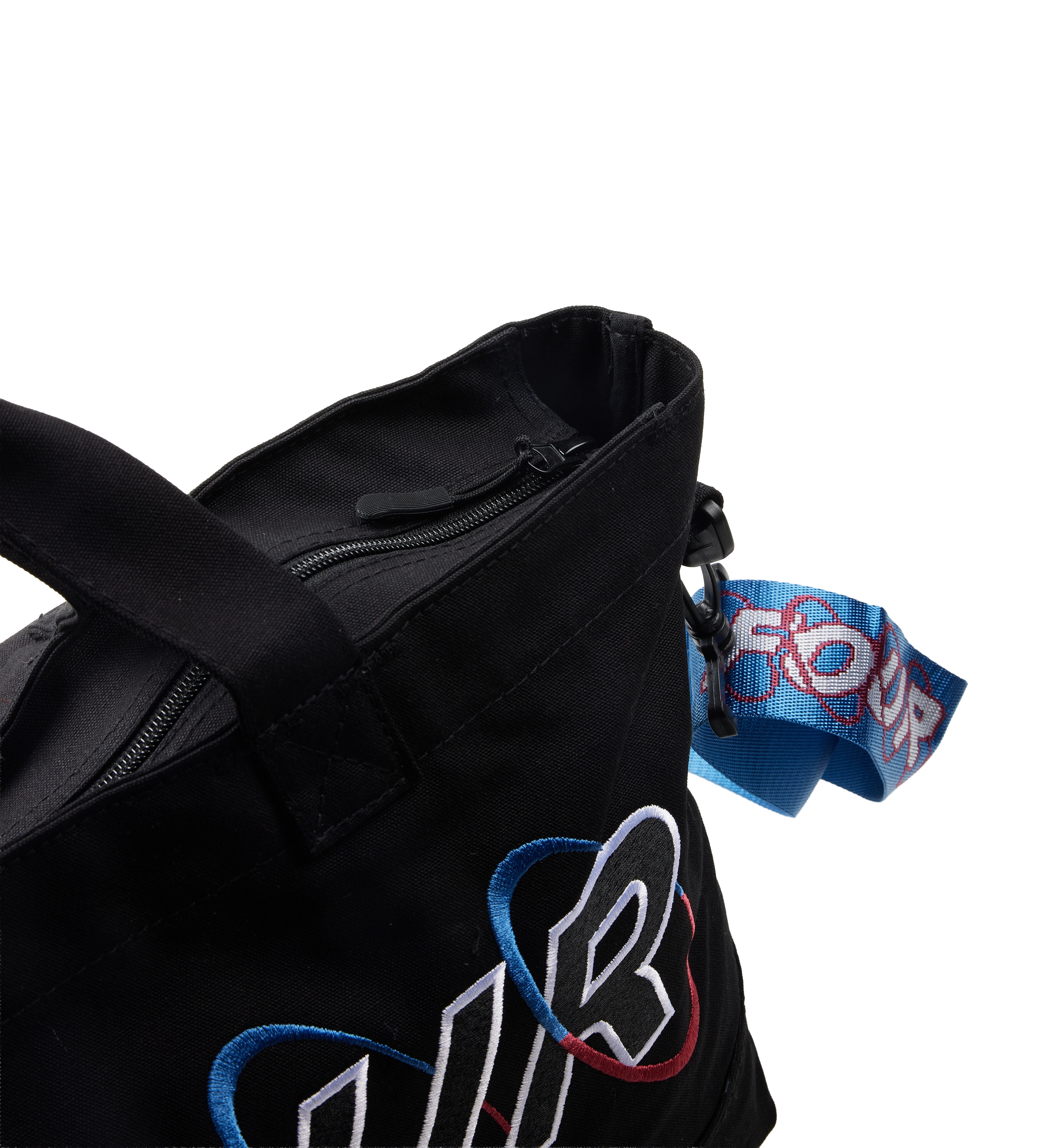 Circles Embroidery Shopper Lapis Blue