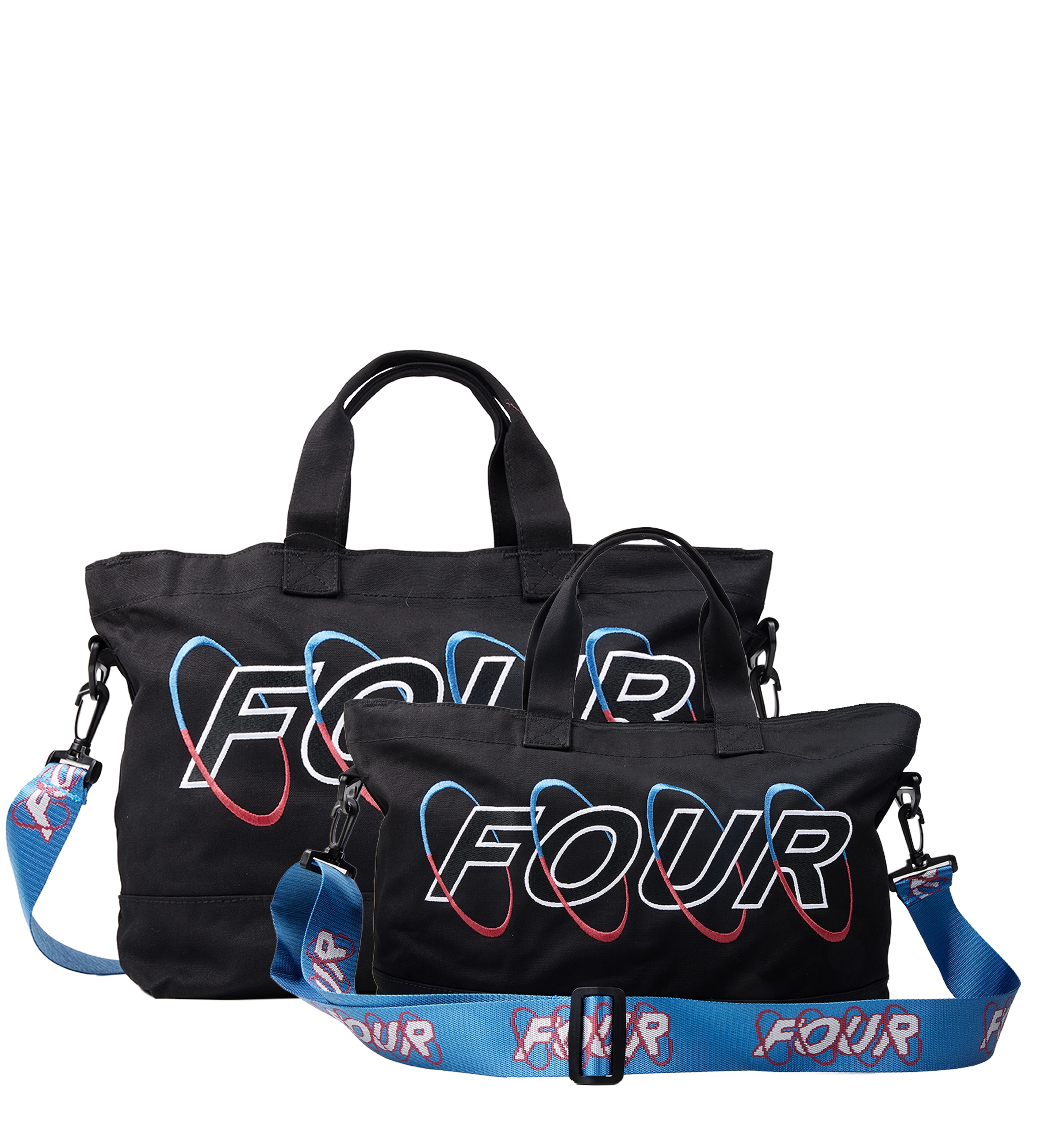 Circles Embroidery Shopper Lapis Blue