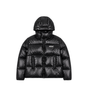 Logo Lange Puffer Jas Zwart
