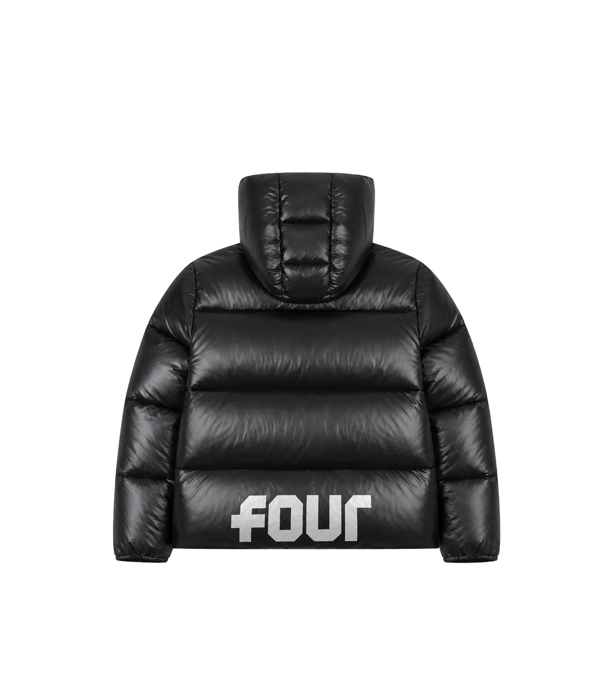 Logo Long Puffer Jacket Black