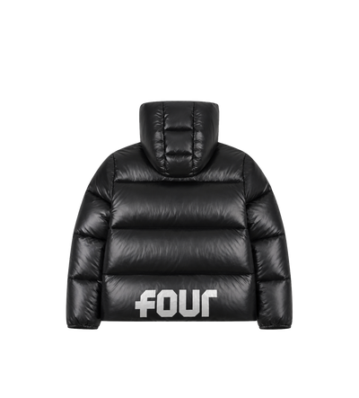 Logo Long Puffer Jacket Black