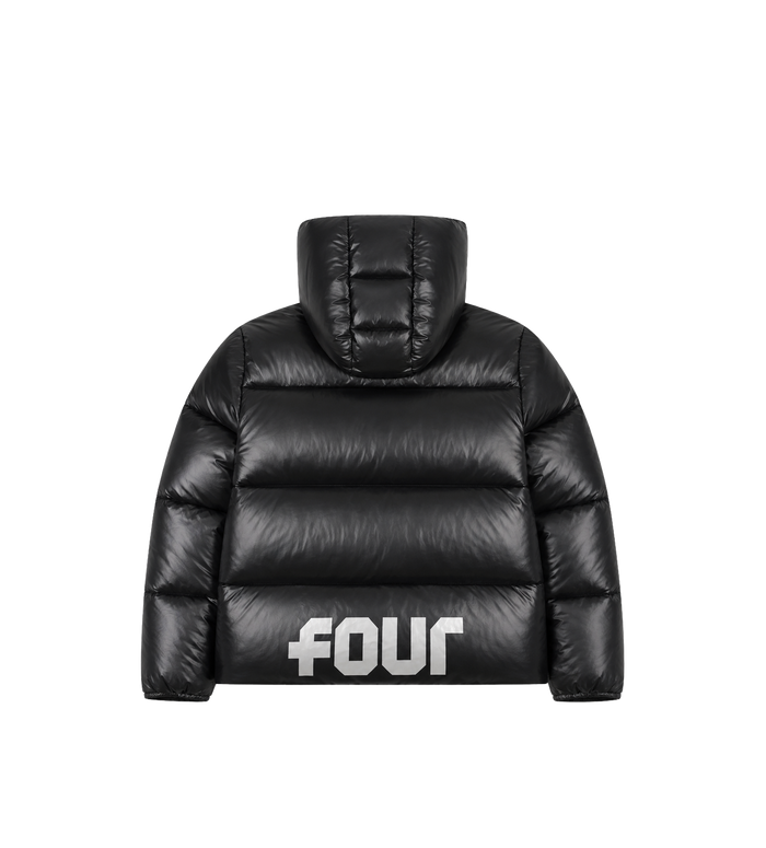 Logo Long Puffer Jacket Black