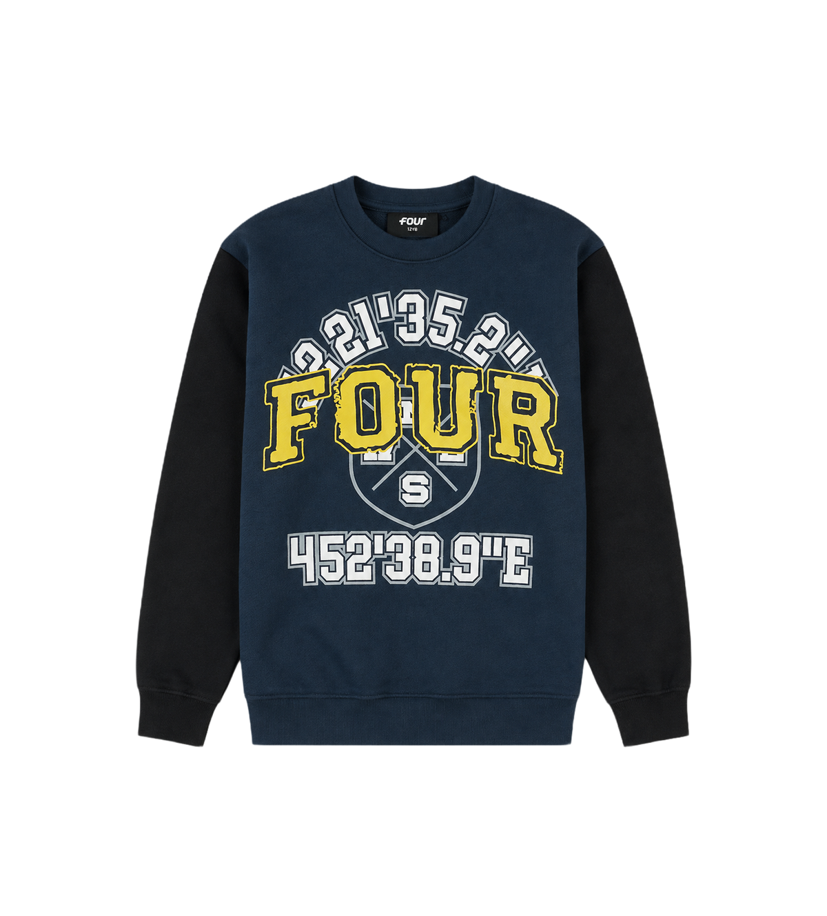 Special Two Tone Crewneck Marineblauw/ Zwart
