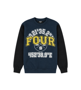 Special Two Tone Crewneck Marineblauw/ Zwart