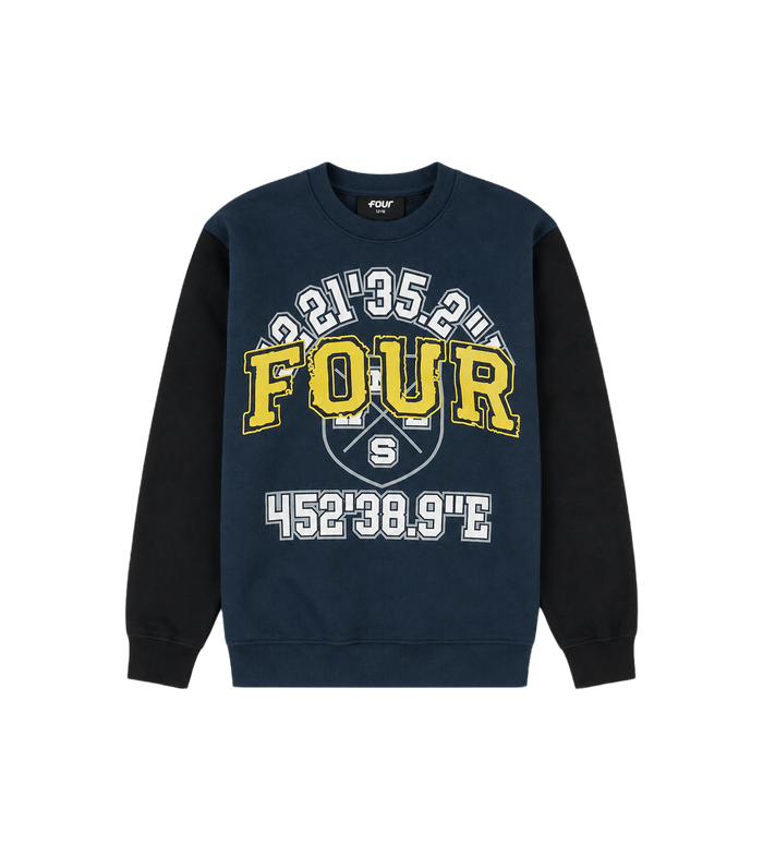 Special Two Tone Crewneck Marineblauw/ Zwart