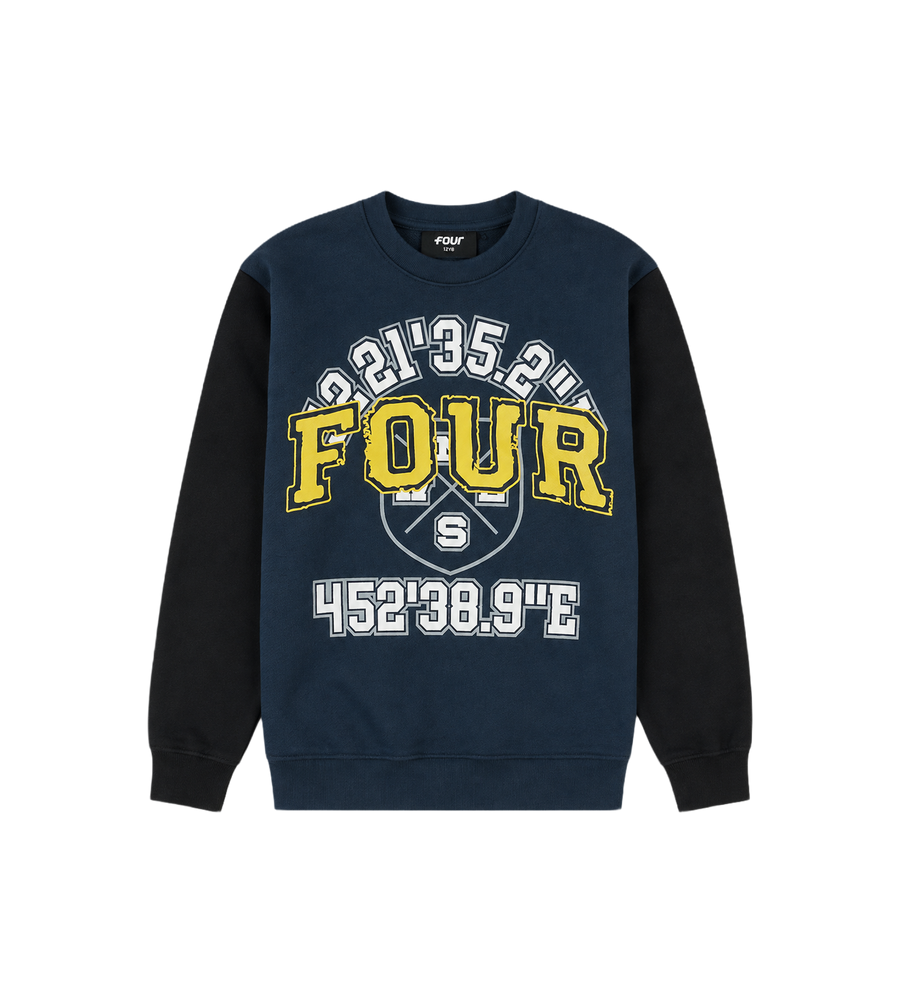 Special Two Tone Crewneck Marineblauw/ Zwart