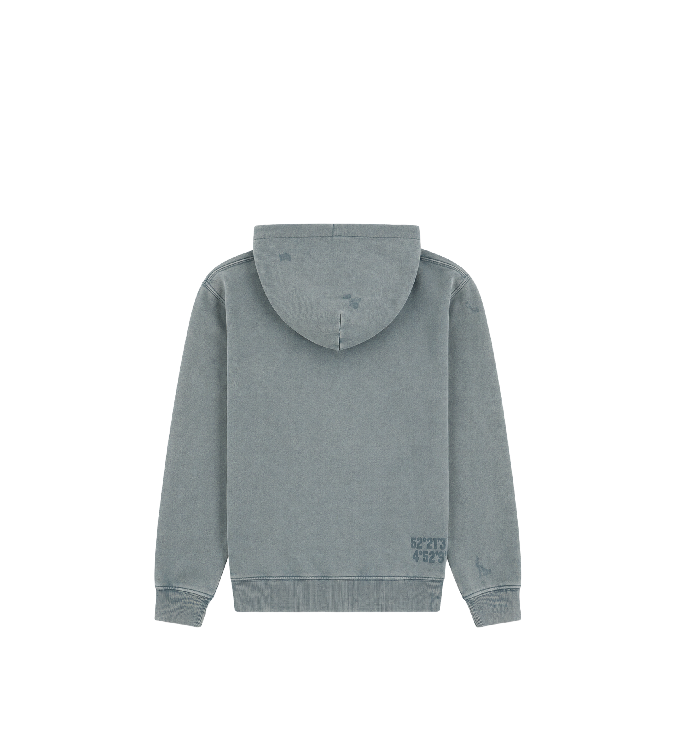 Arch Zip Up Hoodie Washed Grijs