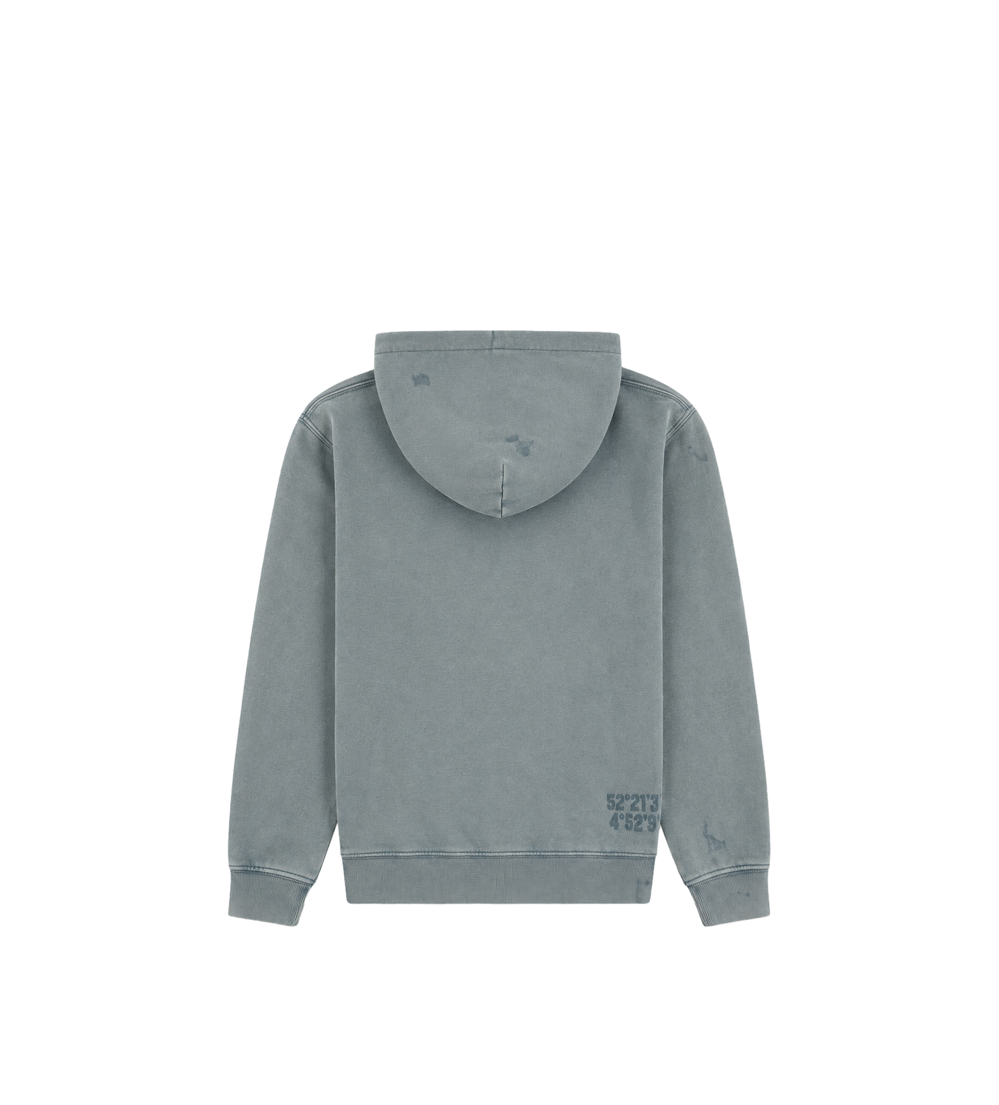 Arch Zip Up Hoodie Washed Grijs