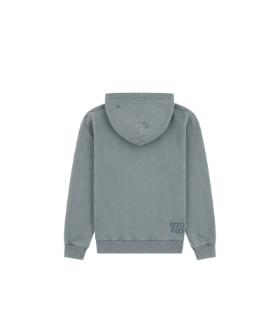 Arch Zip Up Hoodie Washed Grijs