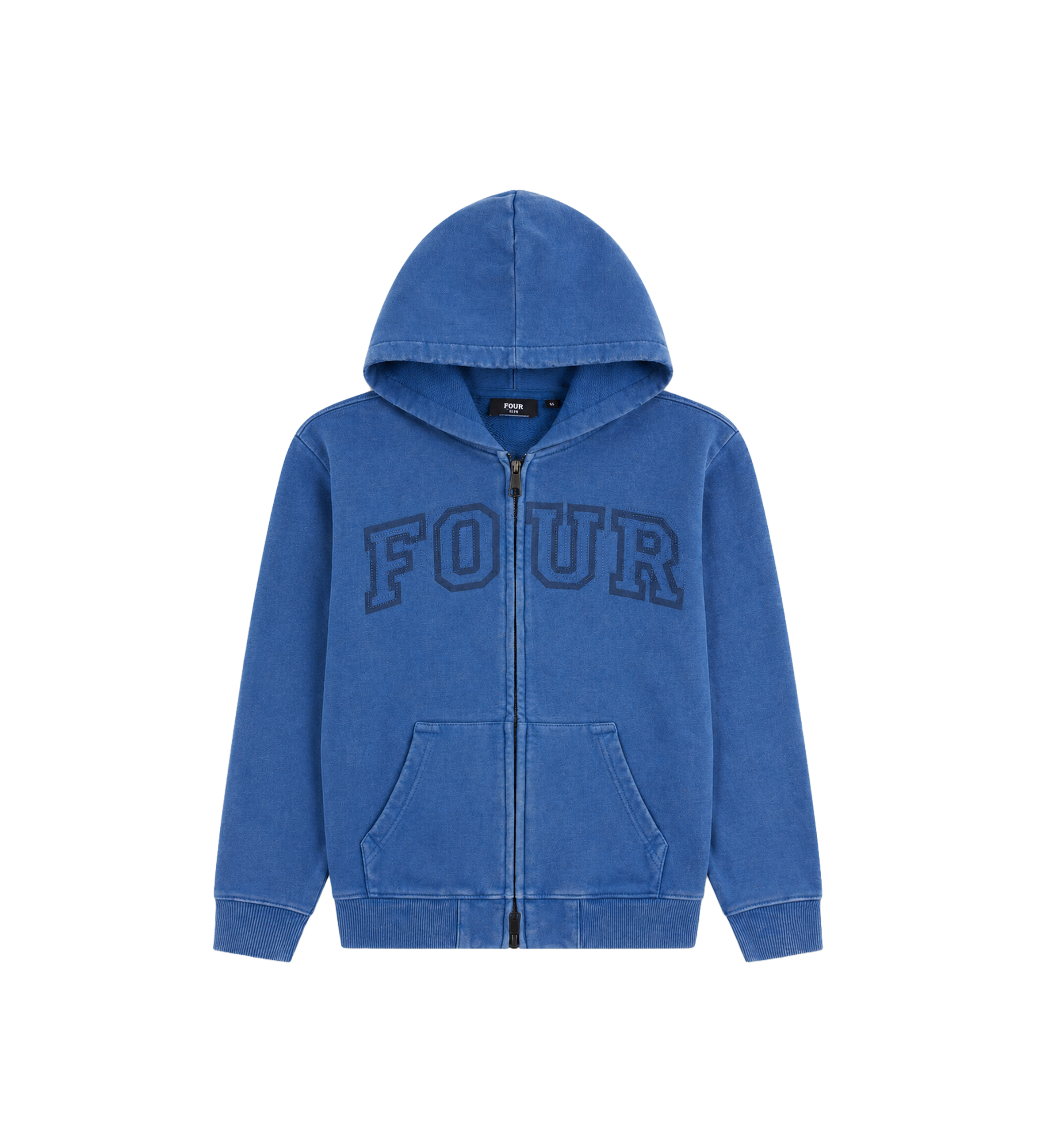 Arch Zip Up Hoodie Washed Blauw