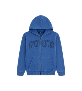 Arch Zip Up Hoodie Washed Blauw