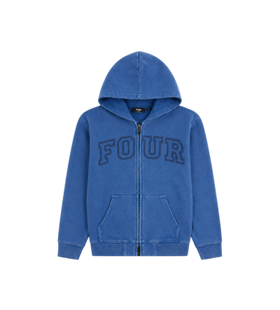Arch Zip Up Hoodie Washed Blauw