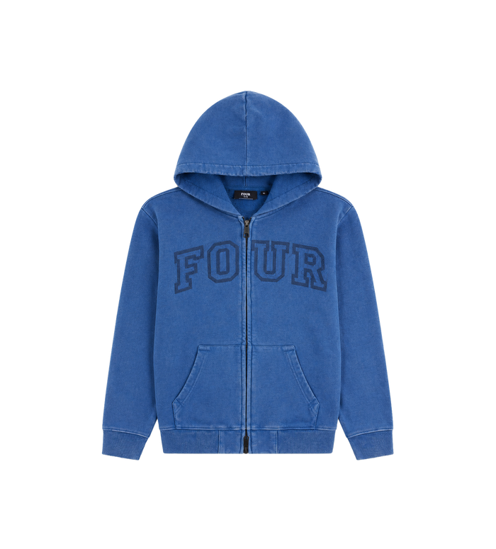 Arch Zip Up Hoodie Washed Blauw