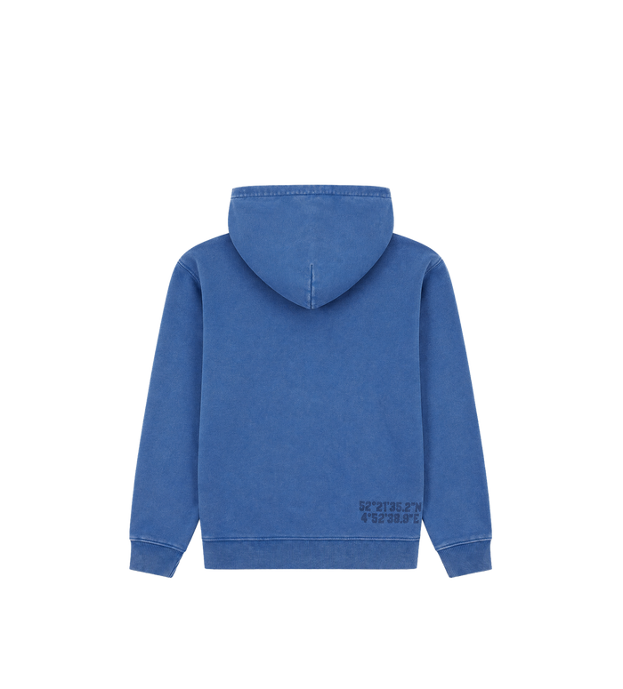 Arch Zip Up Hoodie Washed Blauw