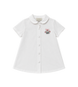 Kids Geborduurd Kat Katoenen Shirt Wit