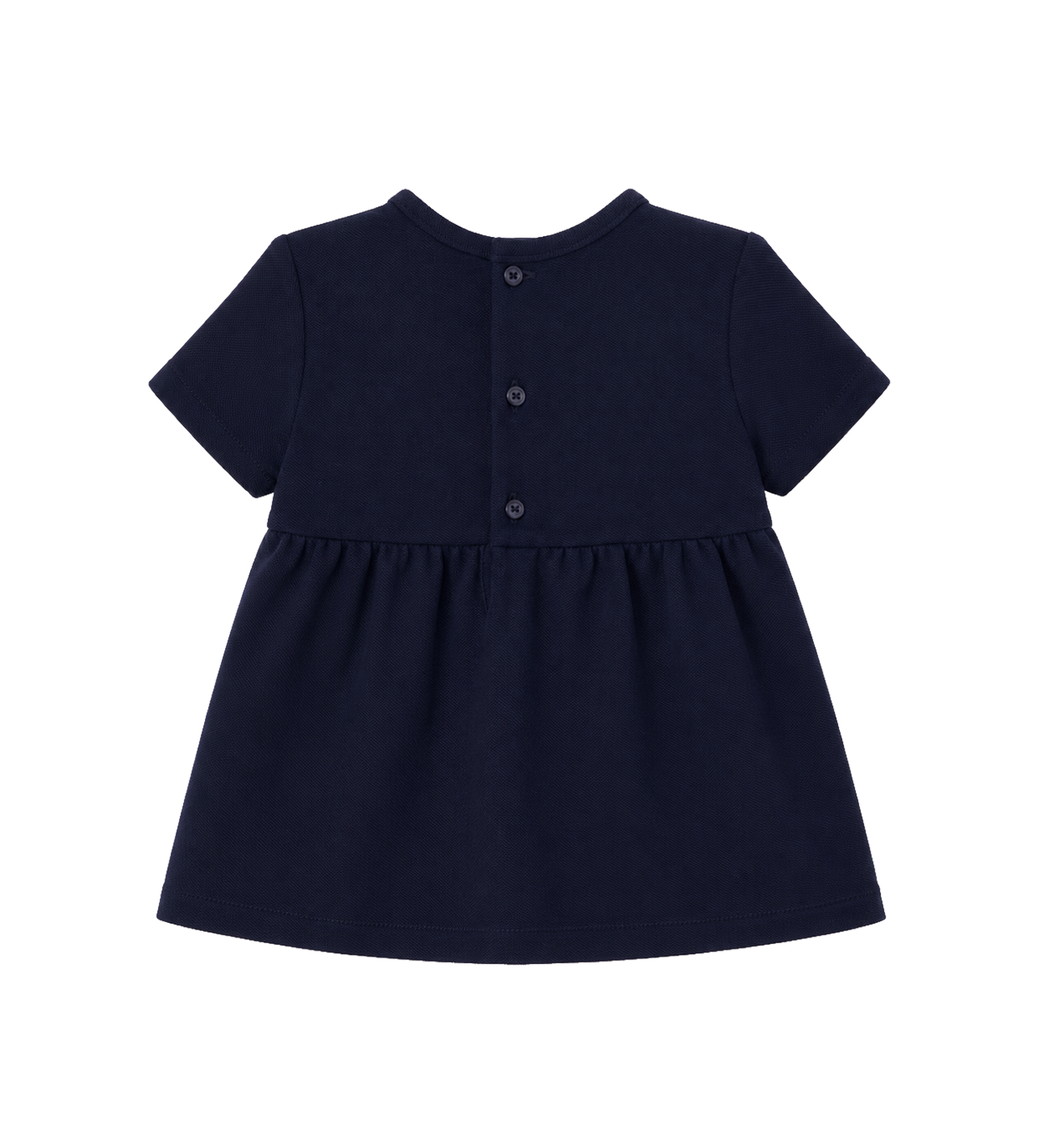 Baby Webstreep katoenmix piquéjurk blauw