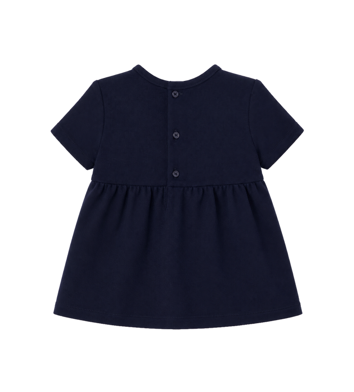 Baby Webstreep katoenmix piquéjurk blauw