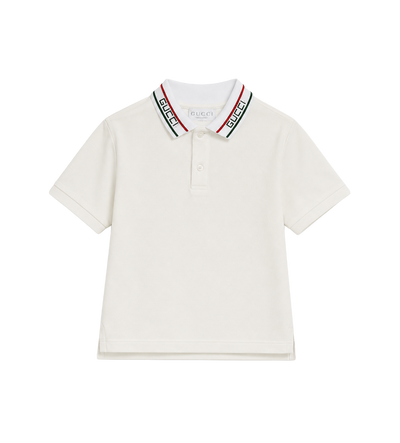 Kids Poloshirt van katoenpiqué New Wit / gemengd