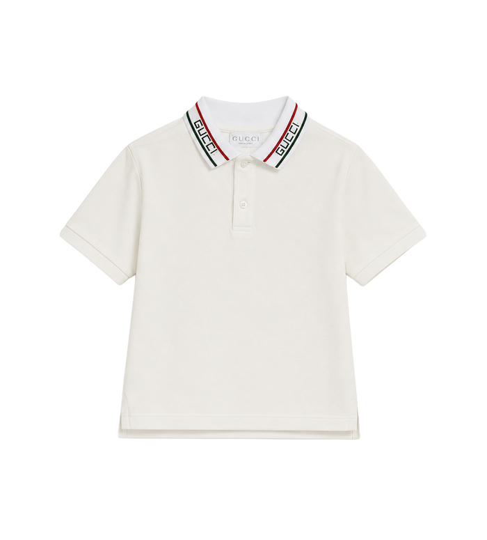 Kids Cotton Piqué Polo Shirt New White / Mix