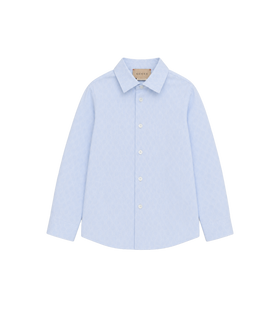 Kids Jacquard overhemd met ronde zoom, wit/beige