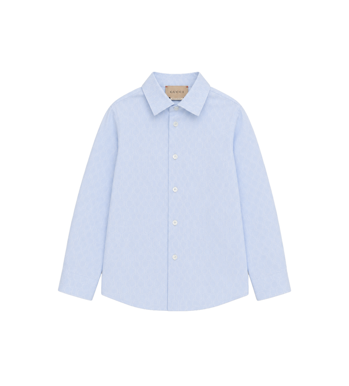 Kids Jacquard Curved Hem Shirt White / Beige