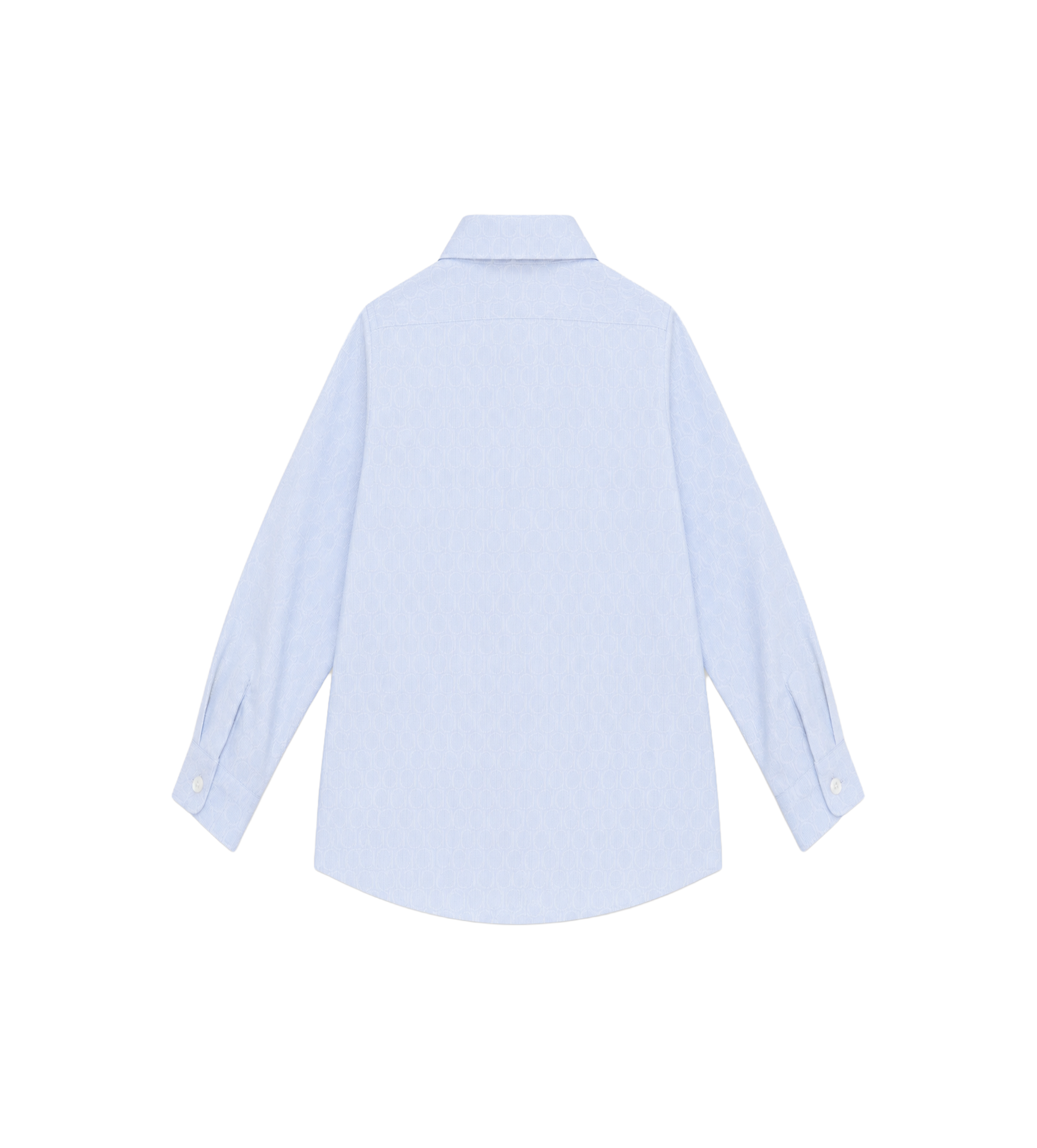 Kids Jacquard overhemd met ronde zoom, wit/beige