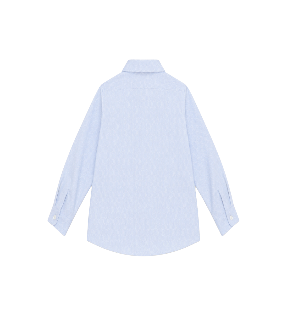 Kids Jacquard overhemd met ronde zoom, wit/beige