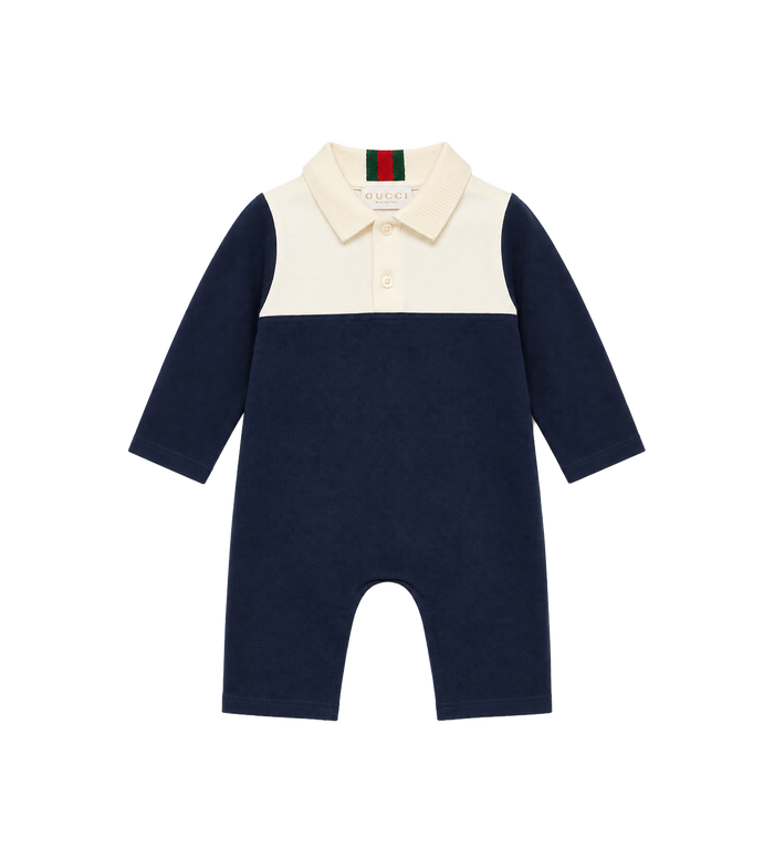Baby Katoenen Rompertje met Web Oltremare
