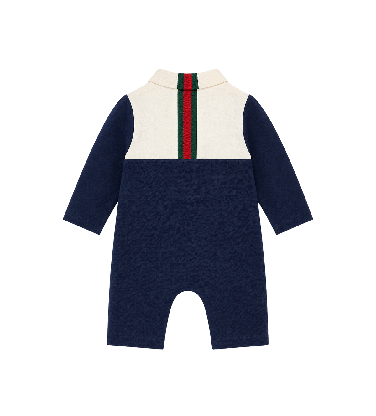 Baby Cotton One-Piece with Web Oltremare