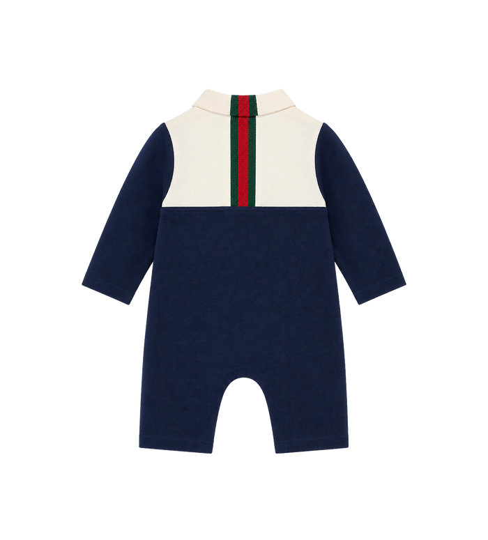 Baby Katoenen Rompertje met Web Oltremare
