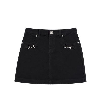 Kids Katoenen rok met paardenbitdetail zwart