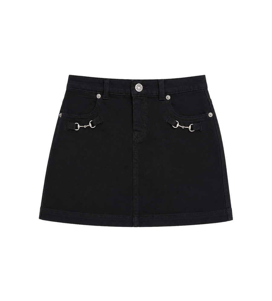 Kids Katoenen rok met paardenbitdetail zwart