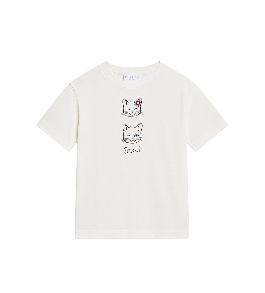 Kids Katoenen T-shirt met print New Wit / Multi