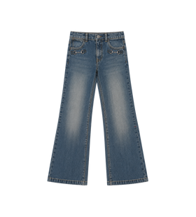 Kids Horsebit Straight-Leg Jeans Blauw