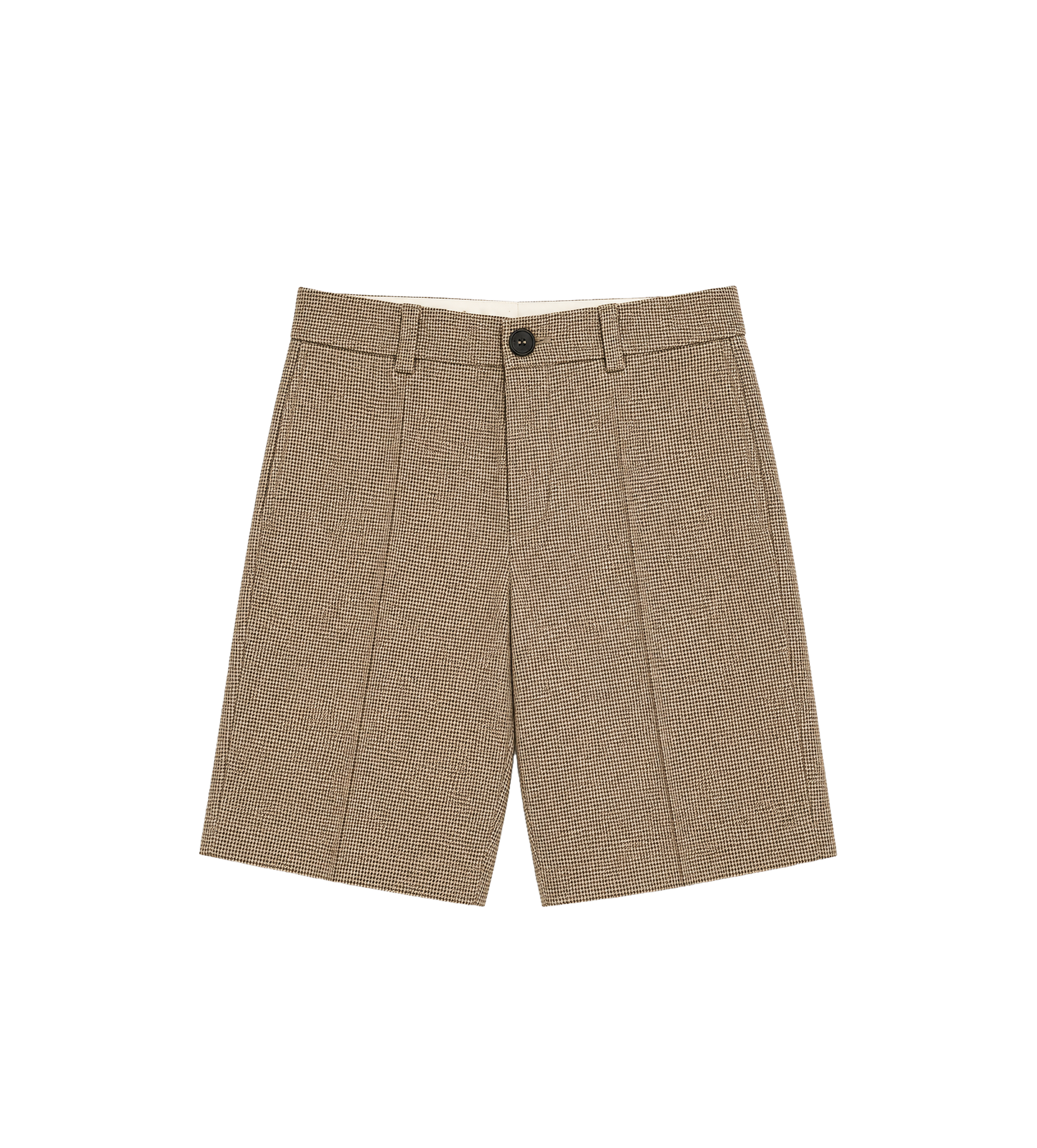 Baby Broek met pied-de-poule scheerwolmix bruin/beige
