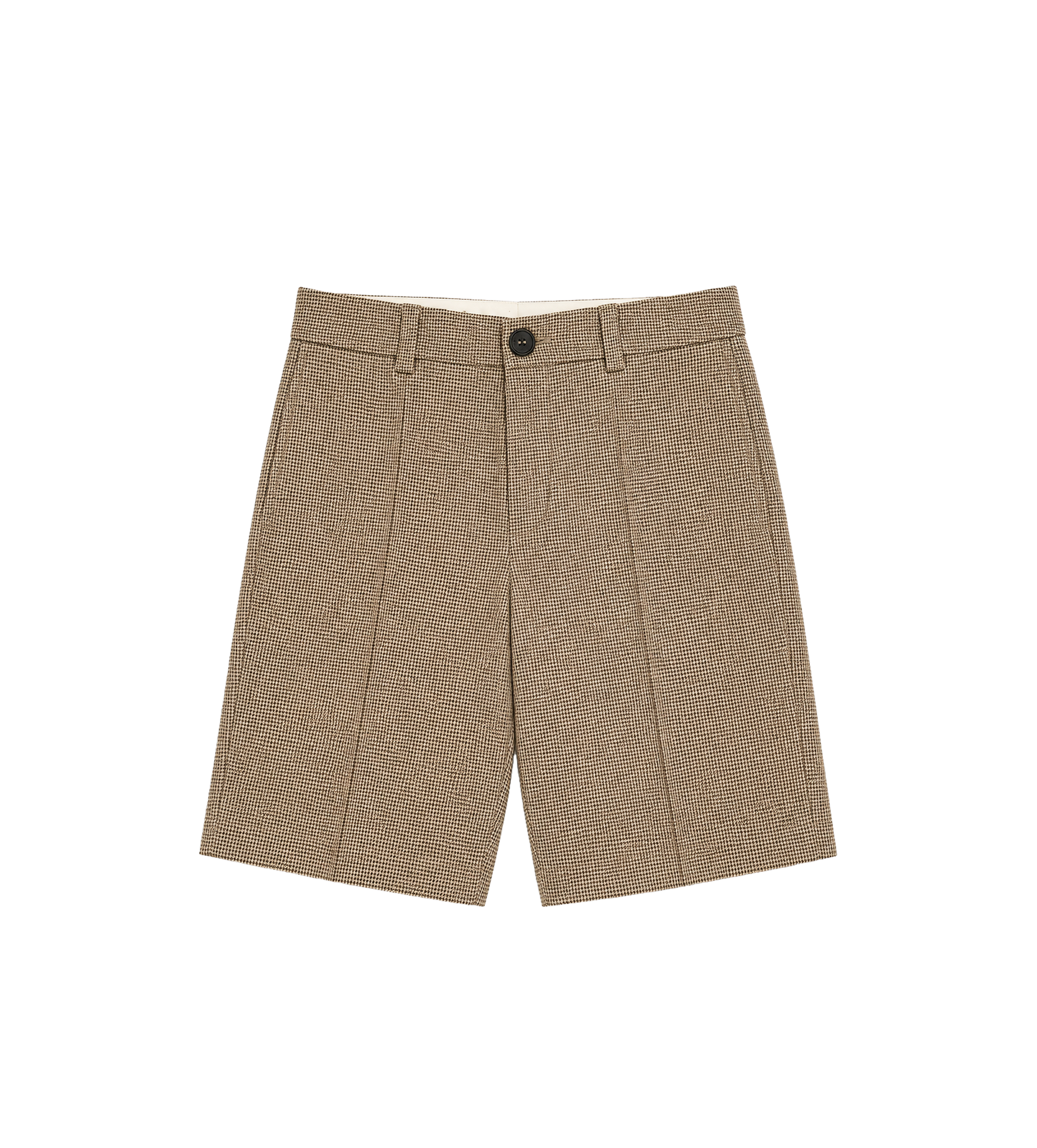 Baby Broek met pied-de-poule scheerwolmix bruin/beige