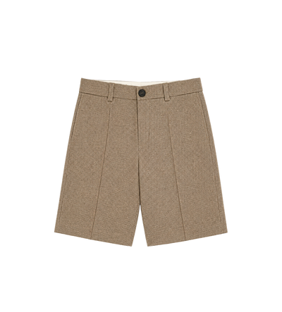 Baby Broek met pied-de-poule scheerwolmix bruin/beige